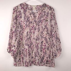 Cynthia Rowley Lavender Floral Blouse